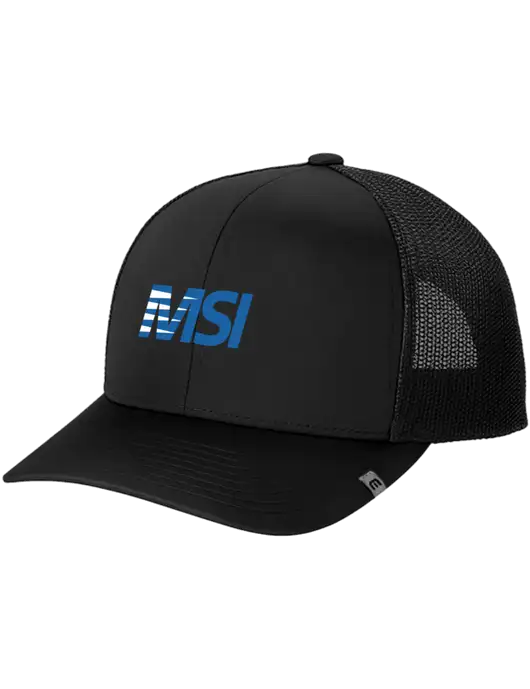 TravisMathew Black Cruz Trucker Cap w/MSI Icon logo