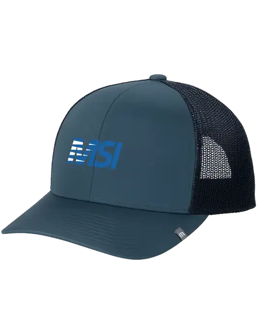 TravisMathew Dark Slate Blue Cruz Trucker Cap w/MSI Icon logo