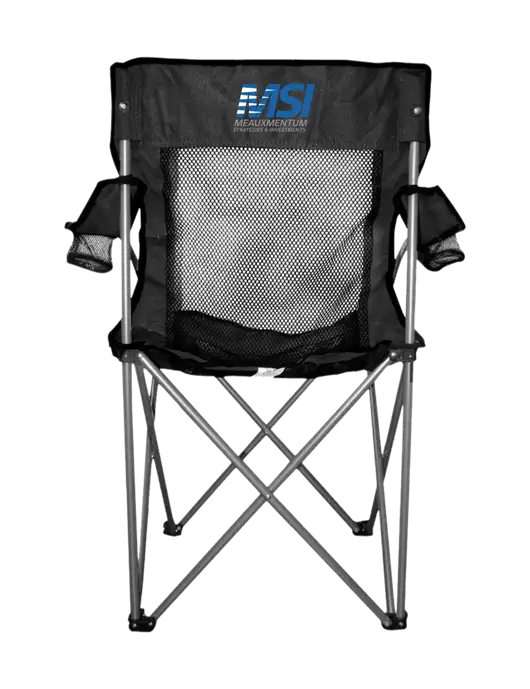 Titan Black/Black Mesh Folding Chair w/Meauxmentum Logo