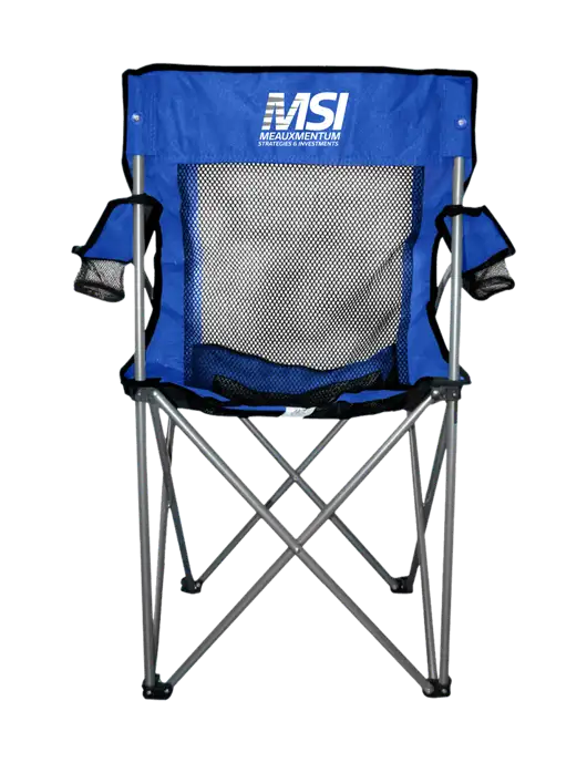Titan Dark Royal Blue/Black Mesh Folding Chair w/Meauxmentum Logo