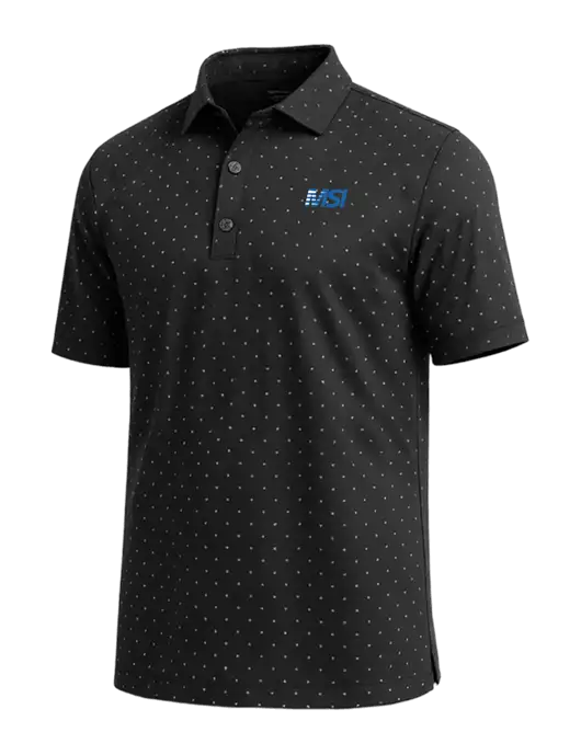 Callaway Micro Chev Black Print Polo w/MSI Icon logo