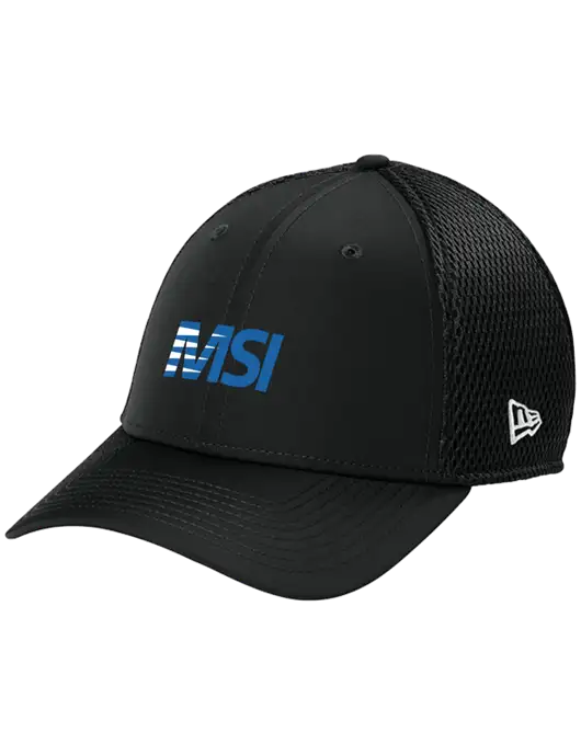 New Era 39THIRTY Performance Stretch Black Mesh Cap w/MSI Icon logo