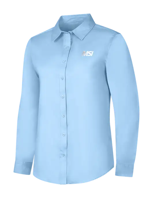Womens Light Blue Long Sleeve Superpro React Twill Shirt w/MSI Icon logo
