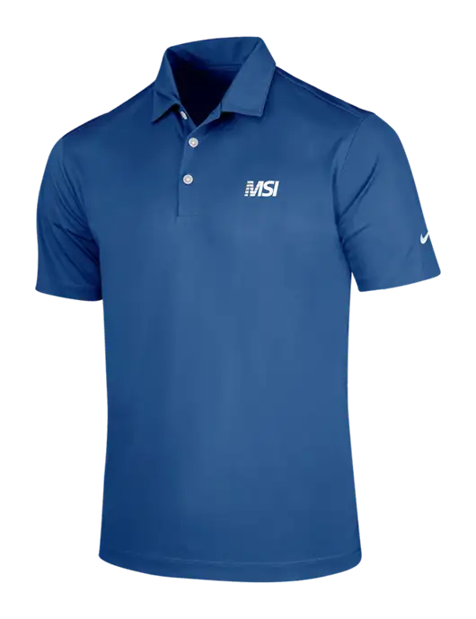 NIKE Dark Royal Dri-Fit Vertical Mesh Polo w/MSI Icon logo