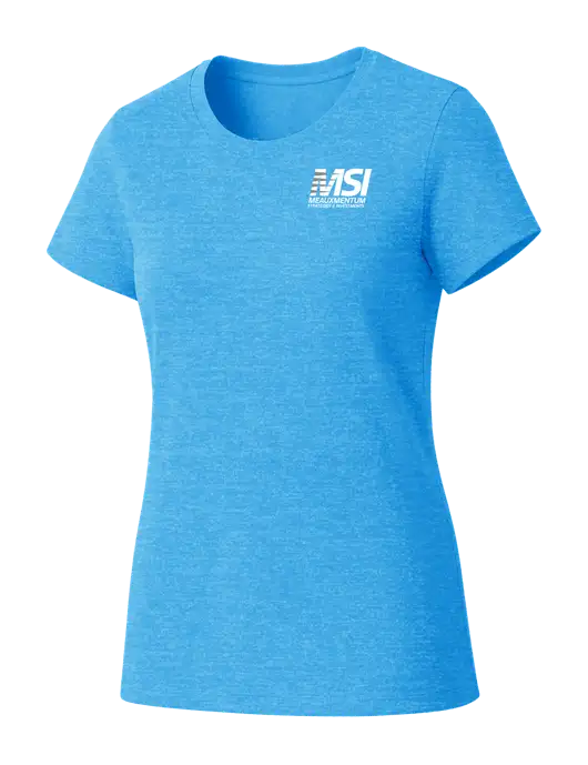 Womens Seriously Soft Light Sapphire T-Shirt w/Meauxmentum Logo