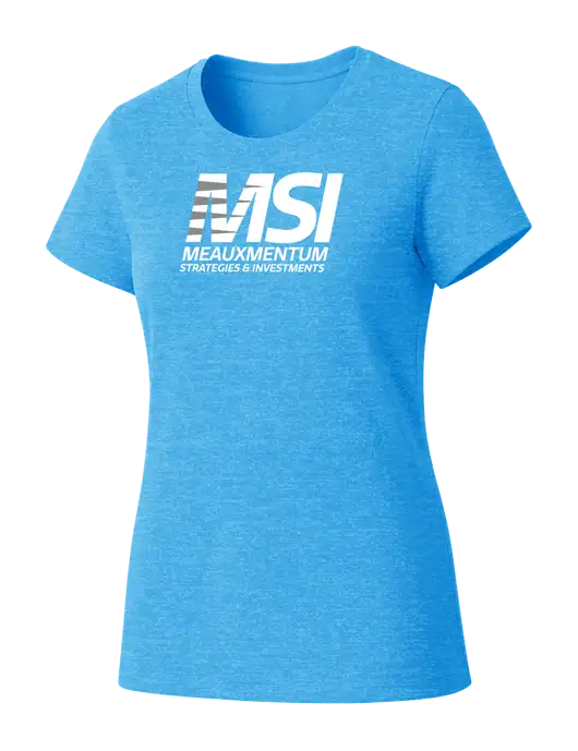 Womens Seriously Soft Light Sapphire T-Shirt w/Meauxmentum Logo