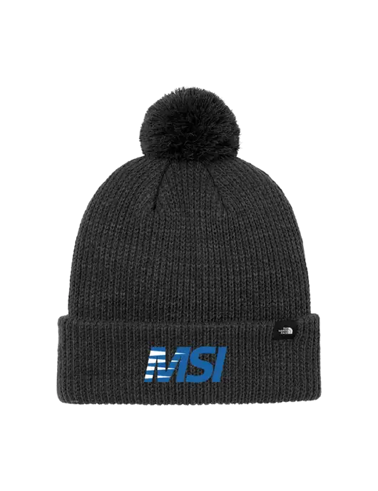 The North Face Black Heather Pom Beanie w/MSI Icon logo