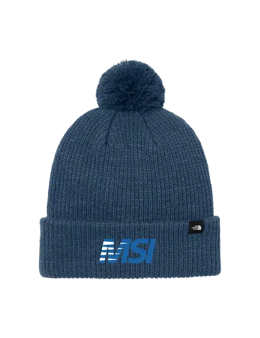 The North Face Light Navy Pom Beanie w/MSI Icon logo