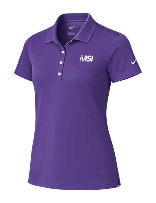 Nike Womens Purple Tech Basic Dri-FIT Polo
 w/MSI Icon logo