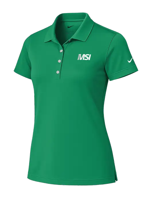 Nike Womens Kelly Green Tech Basic Dri-FIT Polo
 w/MSI Icon logo