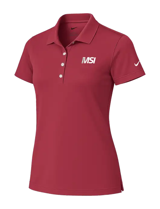 Nike Womens Red Tech Basic Dri-FIT Polo
 w/MSI Icon logo