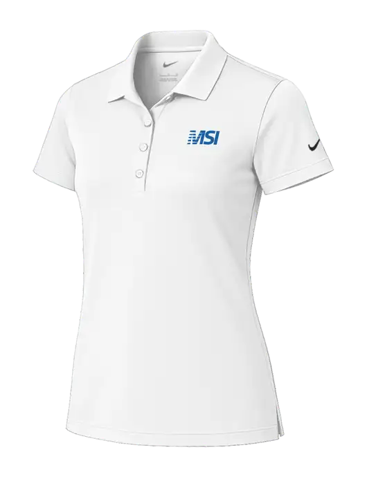 Nike Womens White Tech Basic Dri-FIT Polo
 w/MSI Icon logo