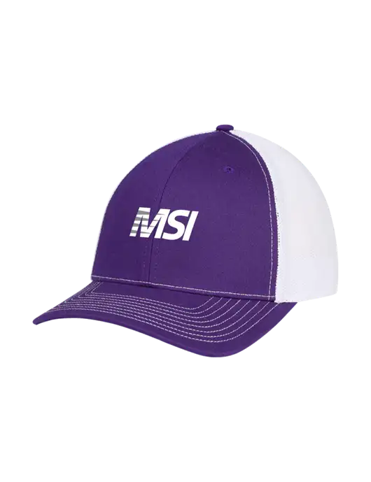 Richardson Adjustable Snapback Original 112 Trucker Cap Purple w/White Mesh w/MSI Icon logo
