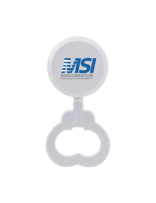 White Baby Rattle w/Meauxmentum Logo