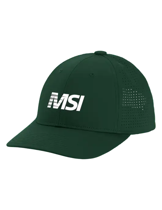 Pro-Cut Structured Snapback with Pinhole Mesh Dark Green Cap w/MSI Icon logo