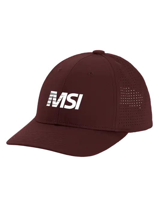 Pro-Cut Structured Snapback with Pinhole Mesh Maroon Cap w/MSI Icon logo