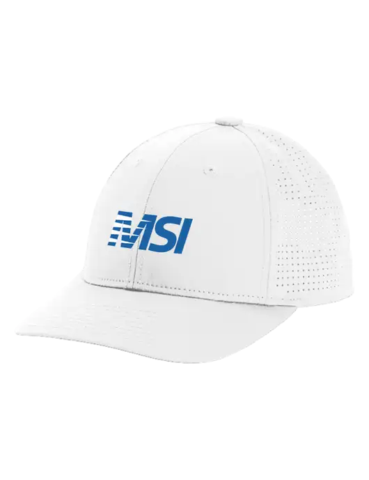Pro-Cut Structured Snapback with Pinhole Mesh White Cap w/MSI Icon logo