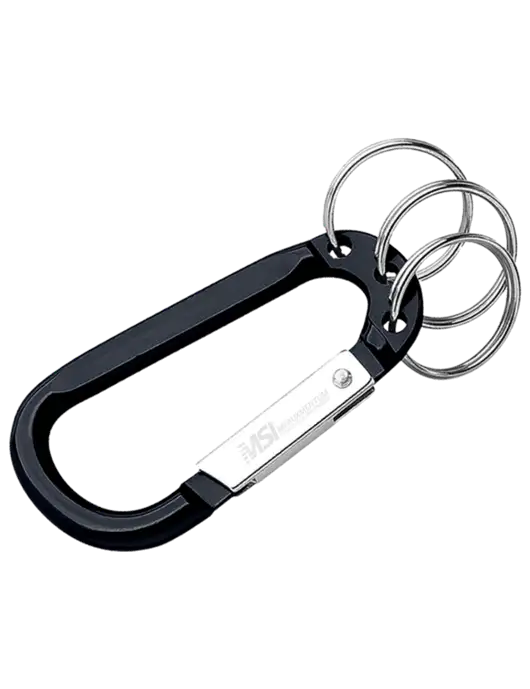 Black 3 Ring Carabiner Clip w/Meauxmentum Logo