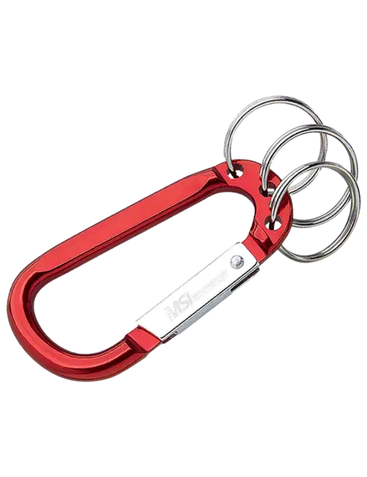 Red 3 Ring Carabiner Clip w/Meauxmentum Logo