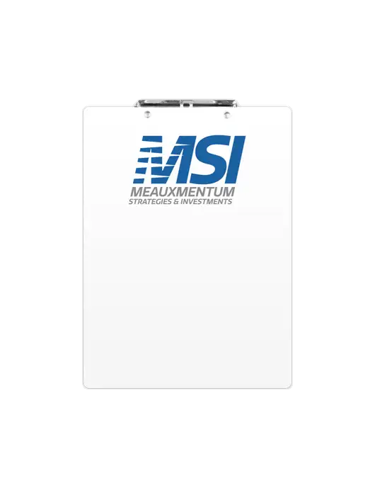 White Plastic Clipboard Letter Size w/Meauxmentum Logo