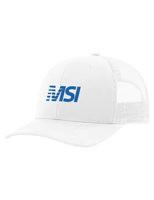 Richardson 112+ R-Flex White Trucker Cap w/White Mesh w/MSI Icon logo