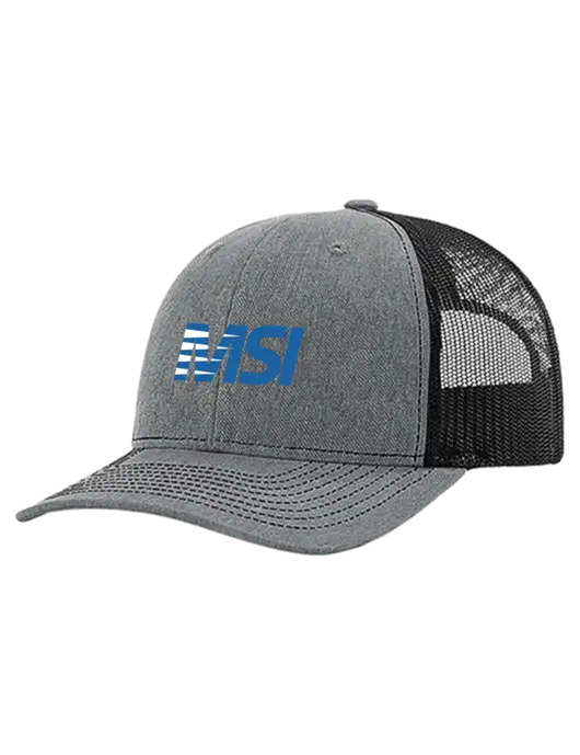 Richardson 112+ R-Flex Medium Grey Heather Trucker Cap w/Black Mesh w/MSI Icon logo