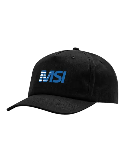 Richardson 5-Panel Black Relaxed Gramps Cap w/MSI Icon logo