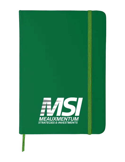 Medium Green Comfort Touch Bound Journal 5" X 7" w/Meauxmentum Logo