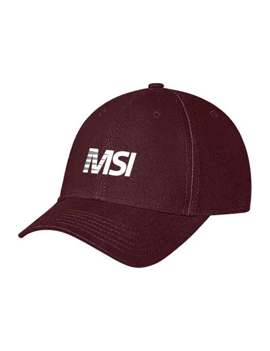 Maroon Structured Soft Snap Closure Hook & Loop Cap w/MSI Icon logo