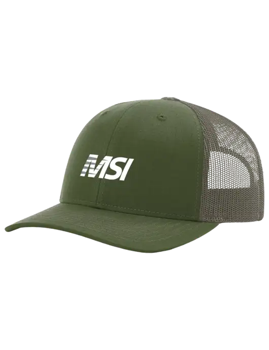Richardson Dark Olive Tactical Trucker Cap w/MSI Icon logo